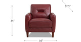 Mavis Leather Sofa Collection, Cranberry Red