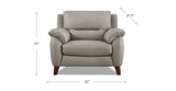 Lara Leather Chair, Stone Gray