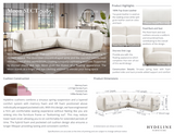 Moon Leather Sectional Collection, Snow