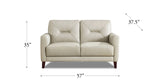 Mavis Leather Sofa Collection, Vanilla White