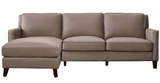 Ashby Leather Sofa Chaise, Taupe