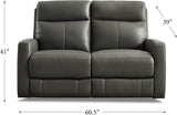 Steel Vienna Leather Power Sofas - Hydeline USA