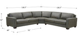 Alice Leather Sectional, Gray - Hydeline USA