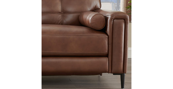 Colton Leather Loveseat, Pecan Brown