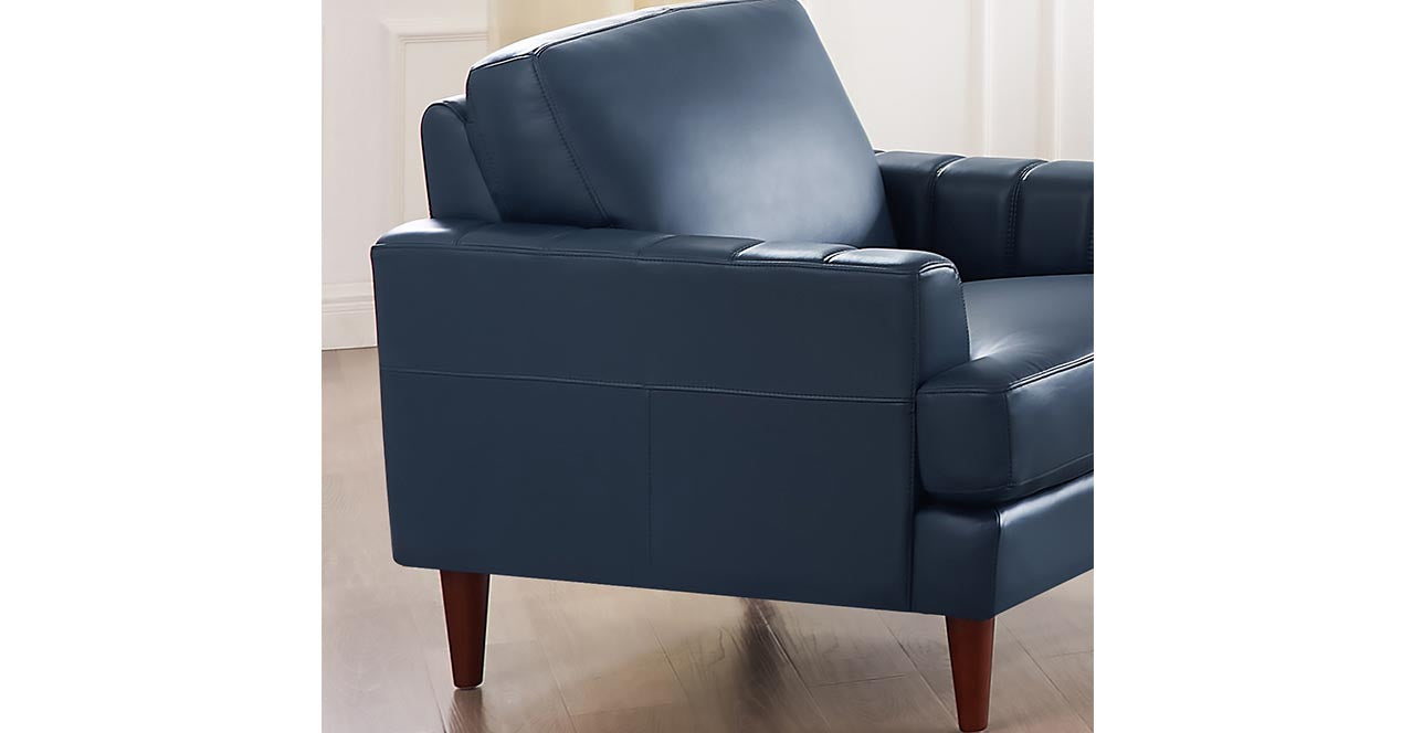 Cassia Leather Sofa Collection, Bristol Navy