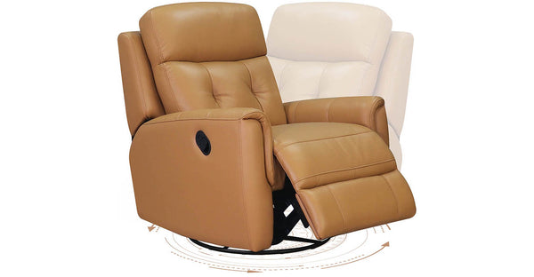 Torino Manual Swivel Glider Leather Recliner