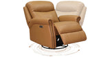 Royce Power Headrest Swivel Glider Leather Recliner