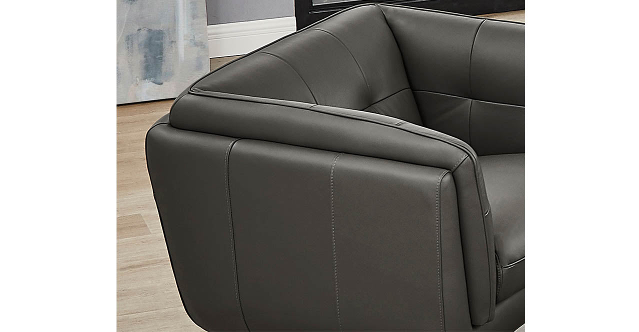 Solana Leather Sofa Collection, Steel Gray