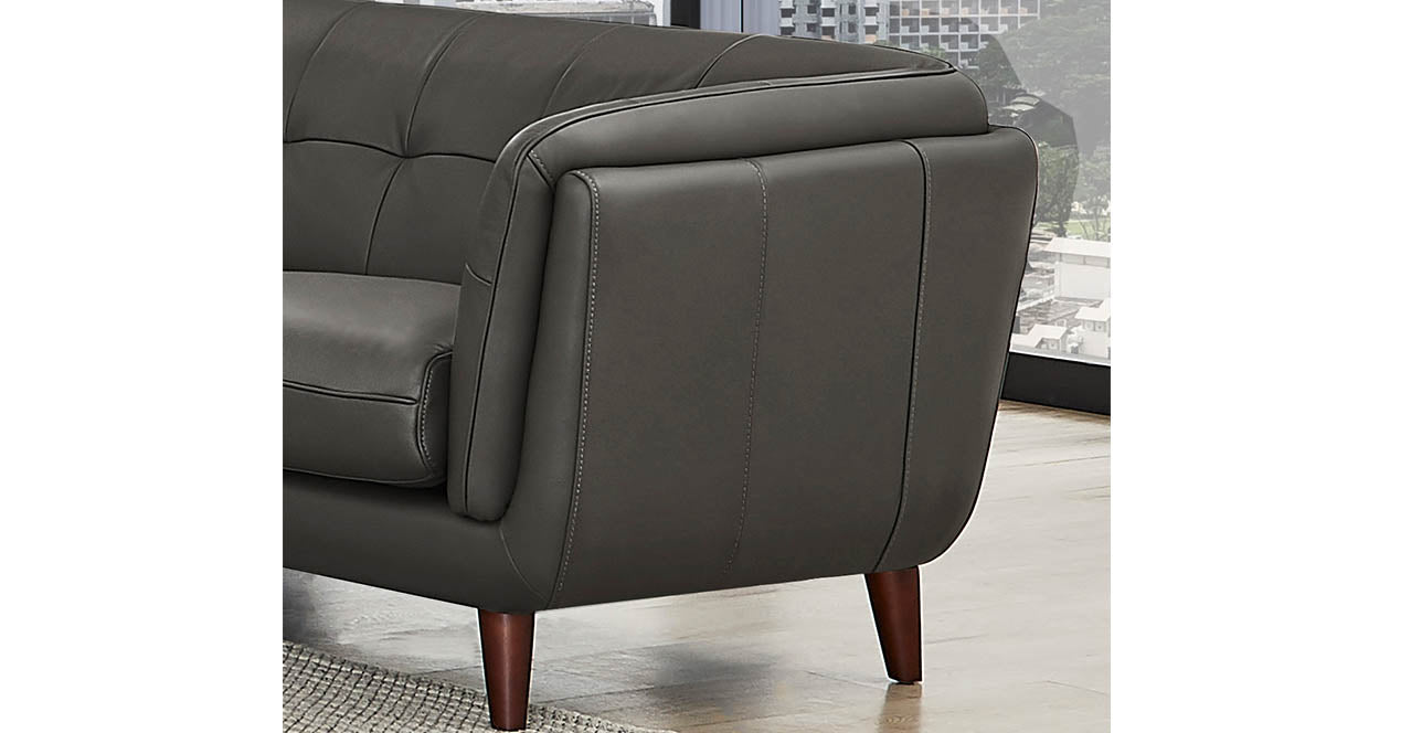 Solana Leather Sofa Collection, Steel Gray