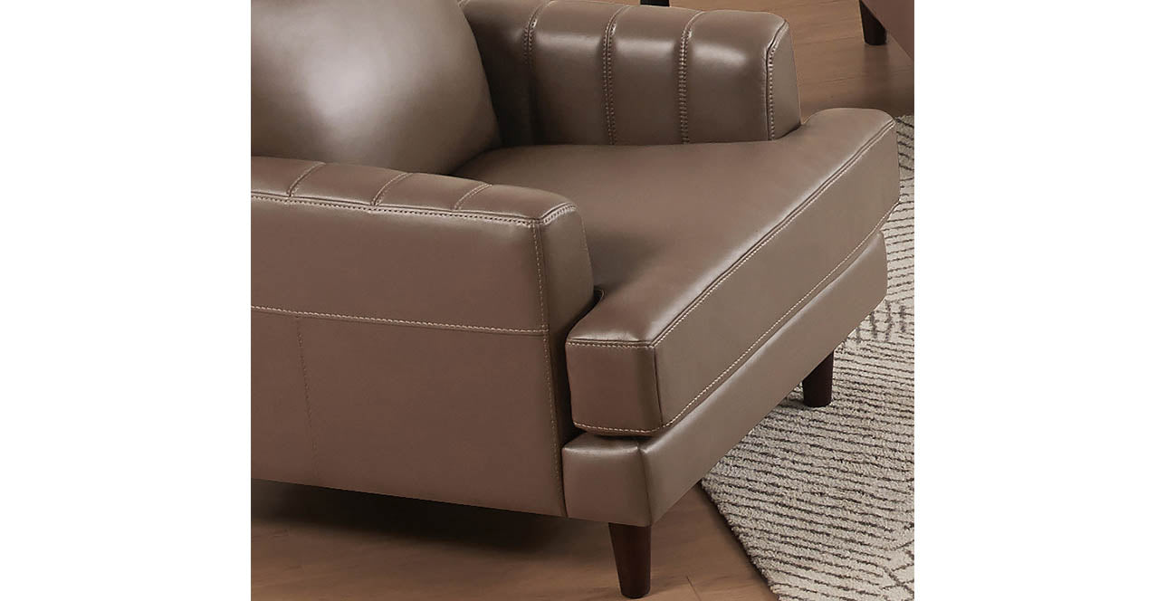 Cassia Leather Sofa Collection, Granite Brown