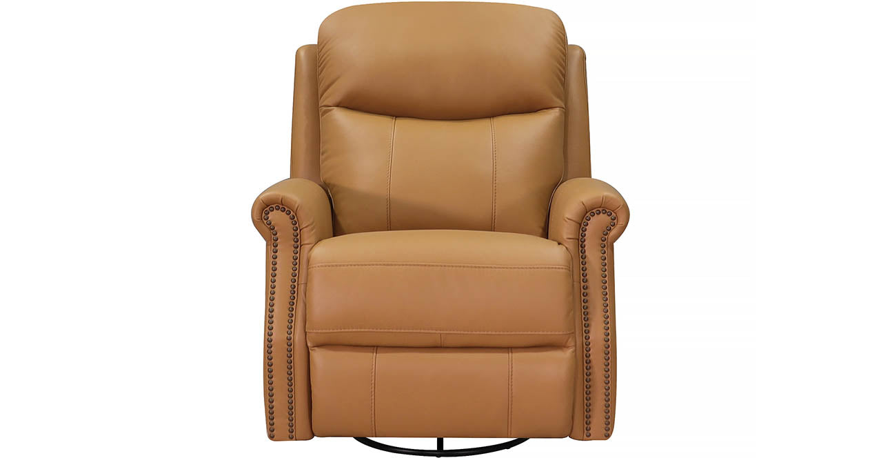 Royce Power Headrest Swivel Glider Leather Recliner