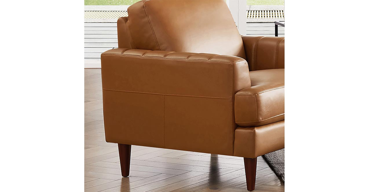 Cassia Leather Sofa Collection, Cognac Brown