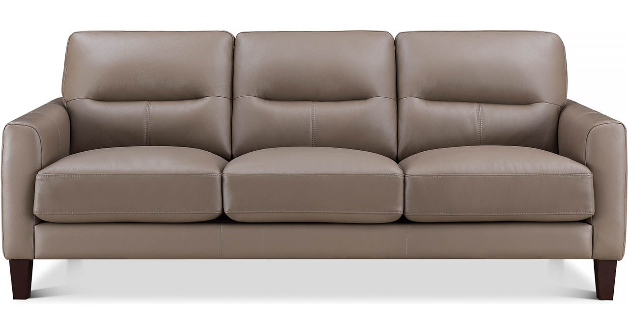 Chloe Leather Sofa Collection, Taupe Brown