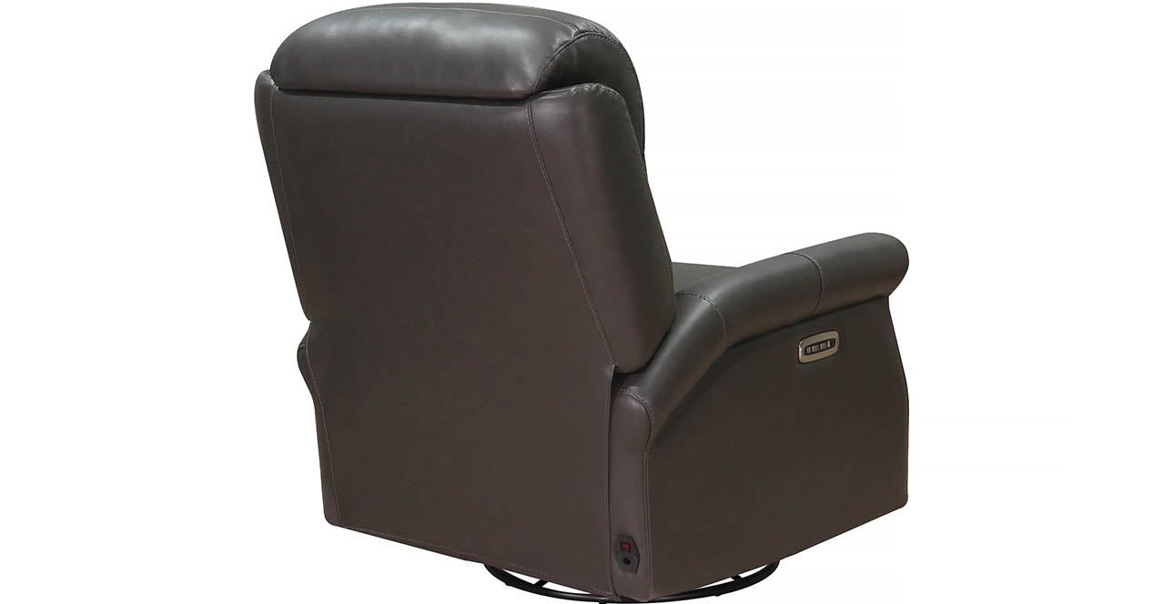 Royce Power Headrest Swivel Glider Leather Recliner