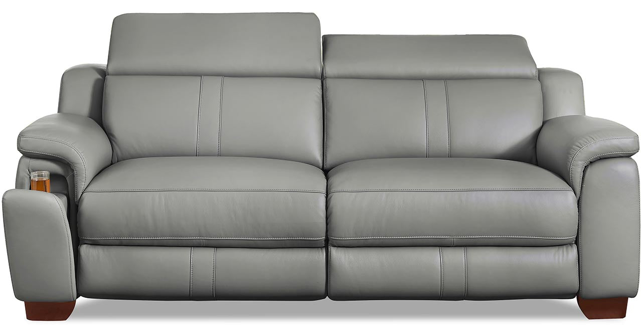 Cara Power Headrest Zero Gravity Reclining Sofa, Silver Gray