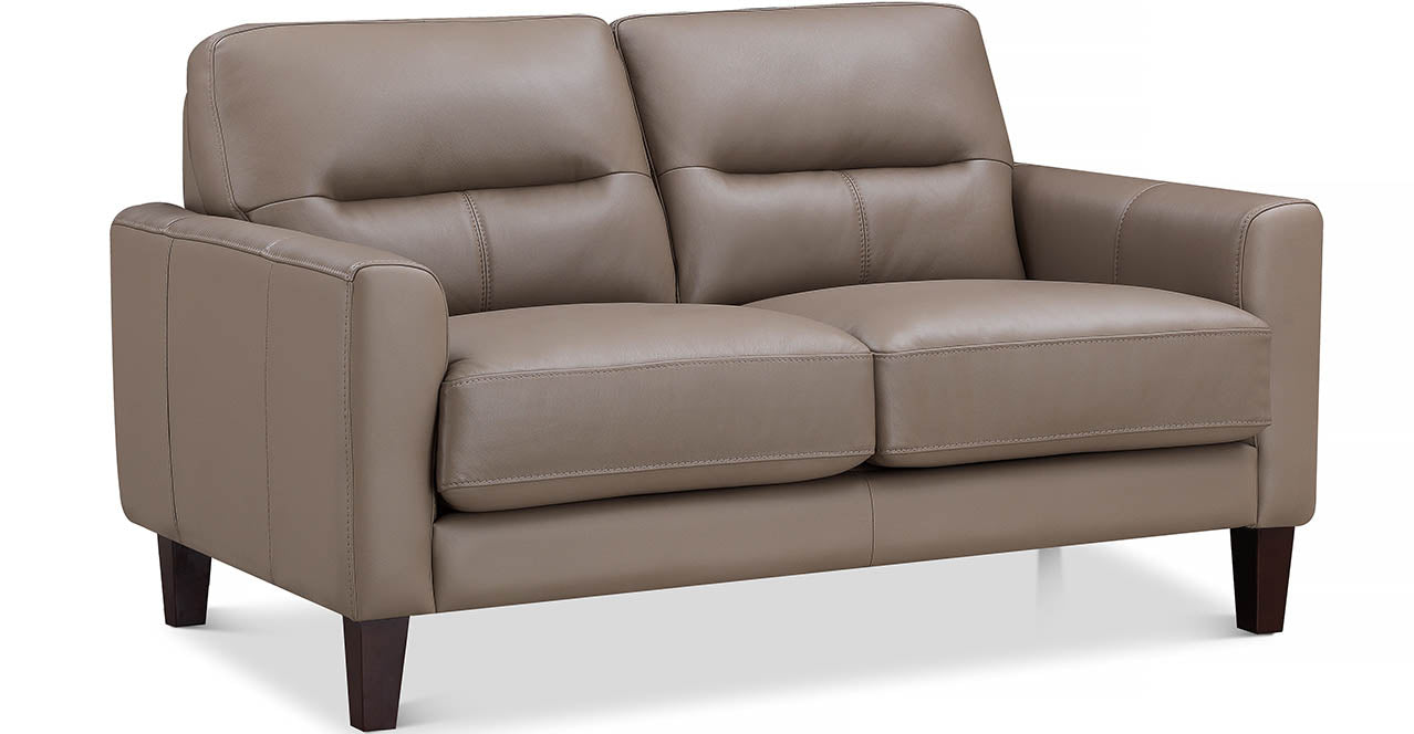 Chloe Leather Sofa Collection, Taupe Brown