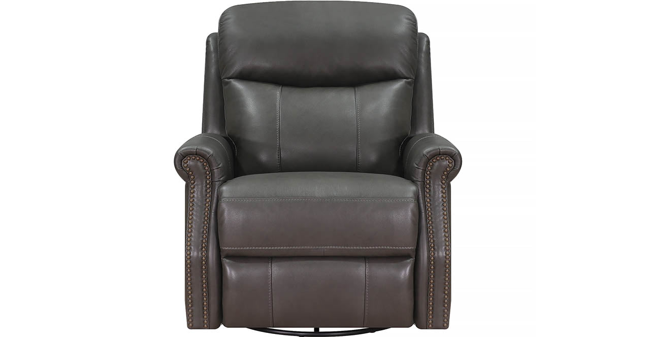 Royce Power Headrest Swivel Glider Leather Recliner