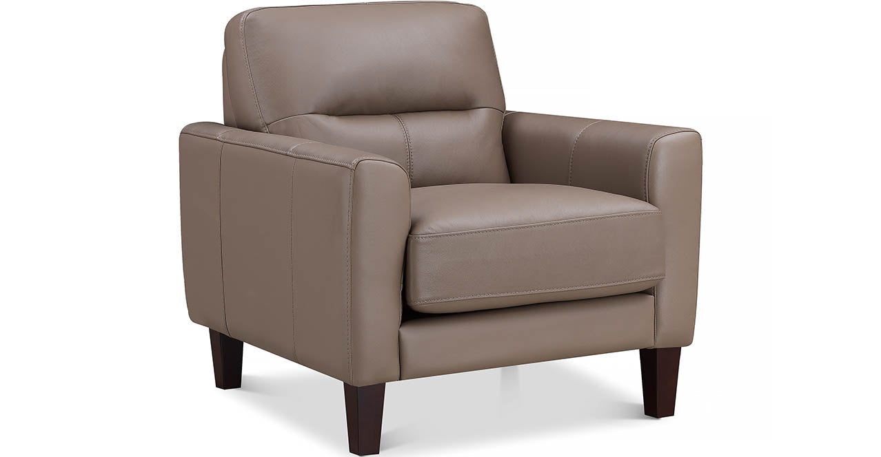 Chloe Leather Sofa Collection, Taupe Brown