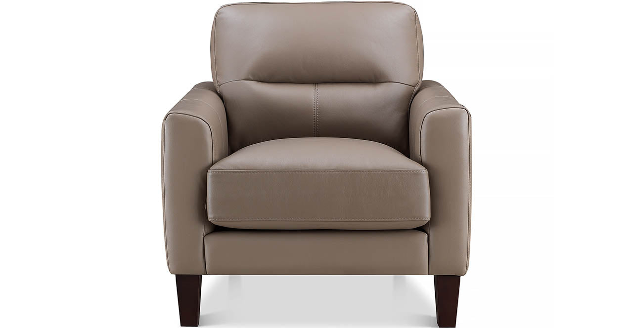 Chloe Leather Sofa Collection, Taupe Brown