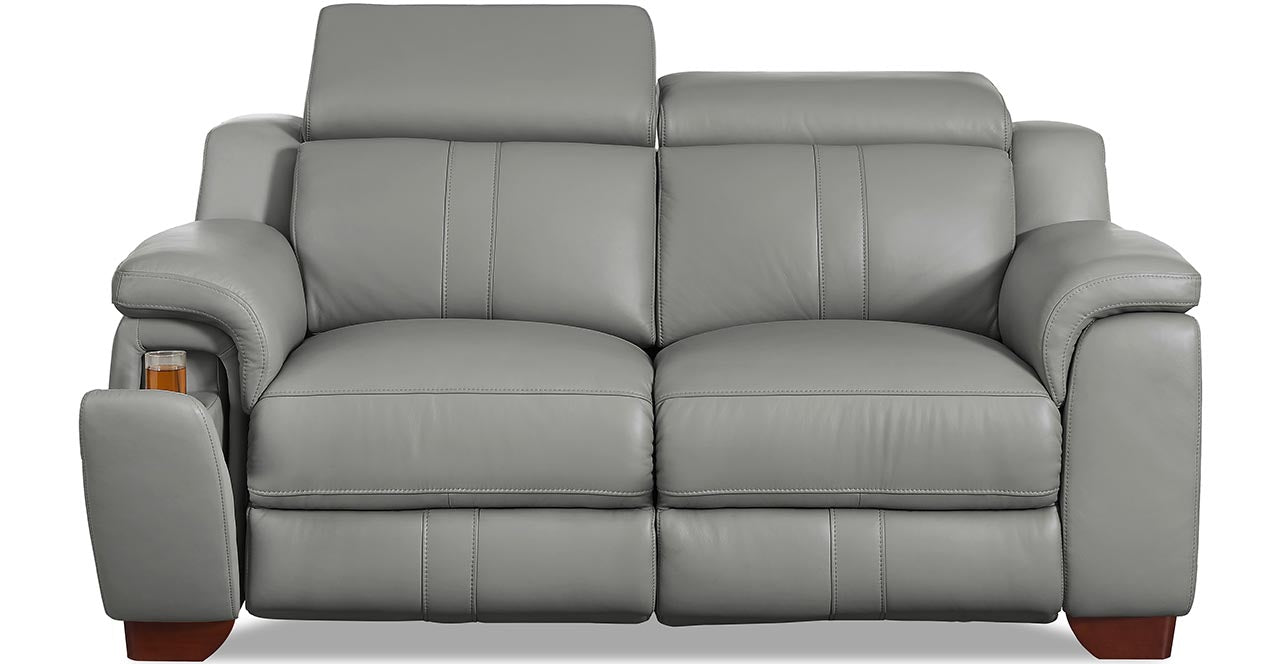 Cara Power Headrest Zero Gravity Reclining Sofa, Silver Gray