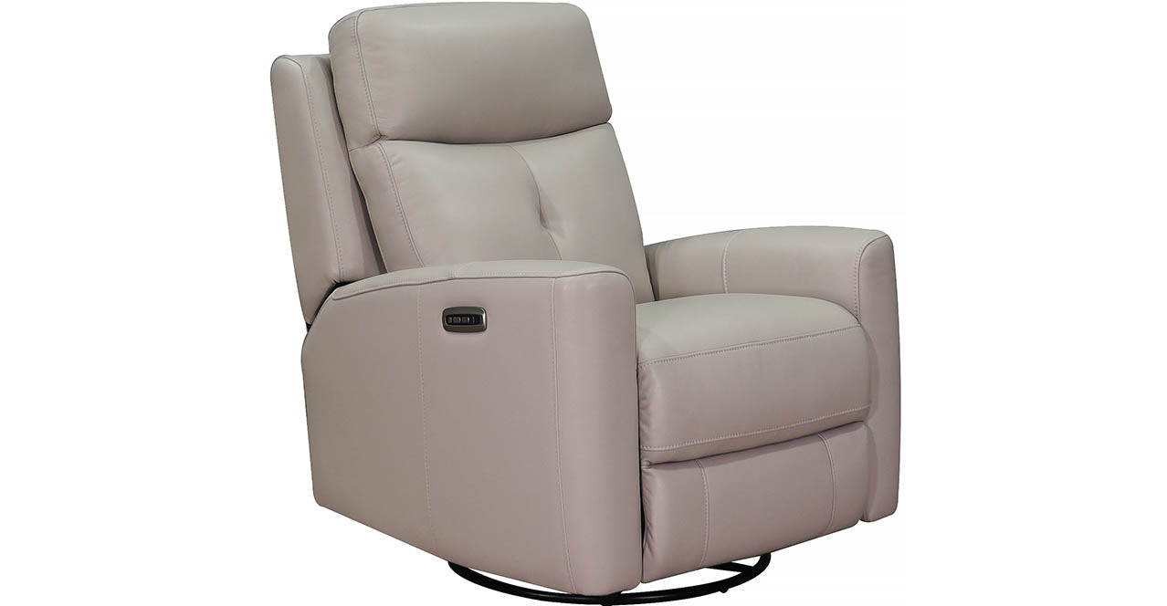 Sterling Power Headrest Swivel Glider Leather Recliner