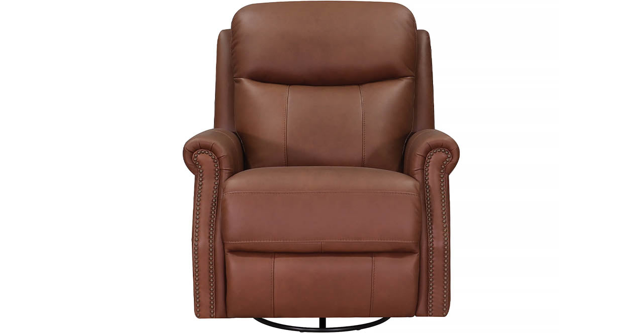 Royce Power Headrest Swivel Glider Leather Recliner
