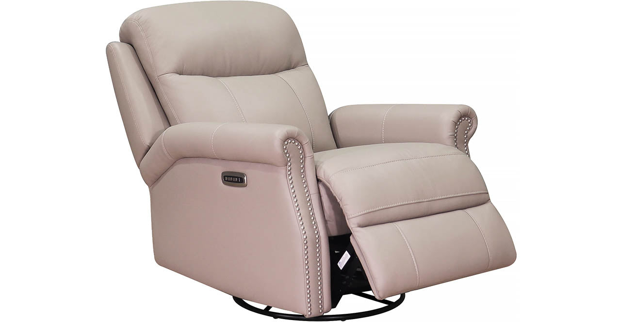 Royce Power Headrest Swivel Glider Leather Recliner