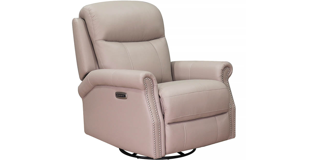 Royce Power Headrest Swivel Glider Leather Recliner