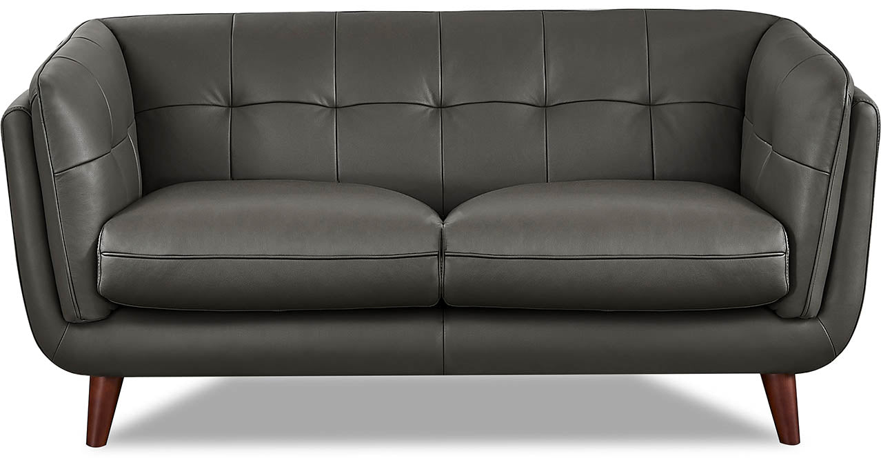 Solana Leather Sofa Collection, Steel Gray