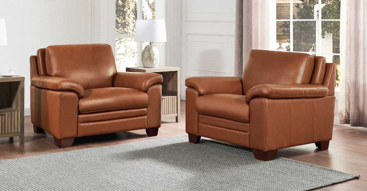 Magnum Leather Chair Set, Nutmeg