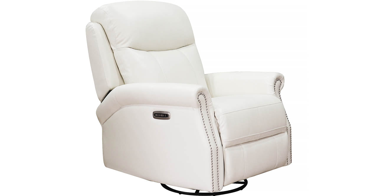 Royce Power Headrest Swivel Glider Leather Recliner