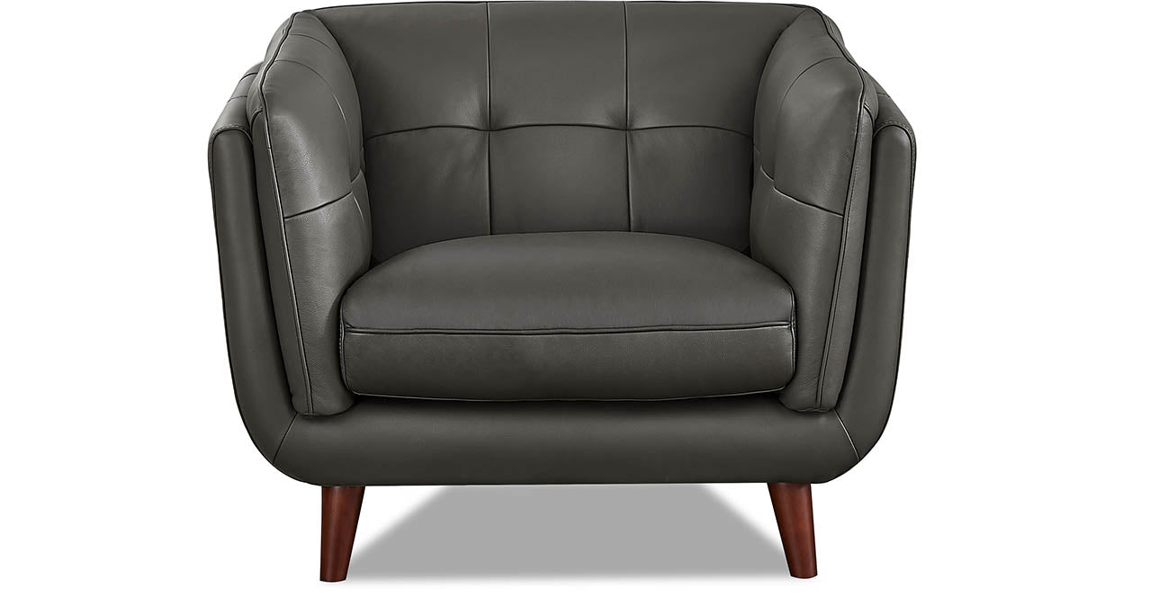 Solana Leather Sofa Collection, Steel Gray