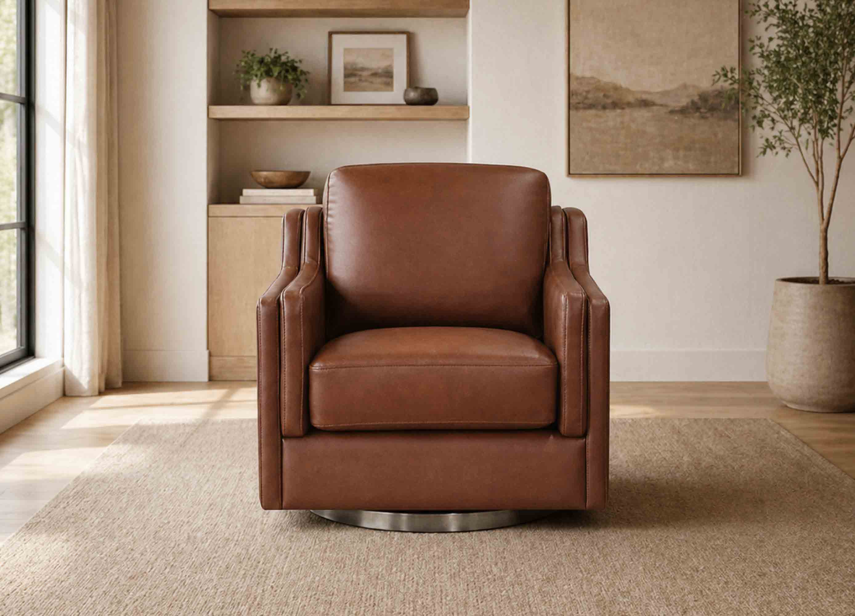 Bella Swivel Leather Chair