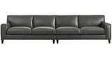 Hayward Leather 4-Seater Sofa, Steel