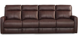 Vienna Leather Power 4-Seater Sofa, Brown