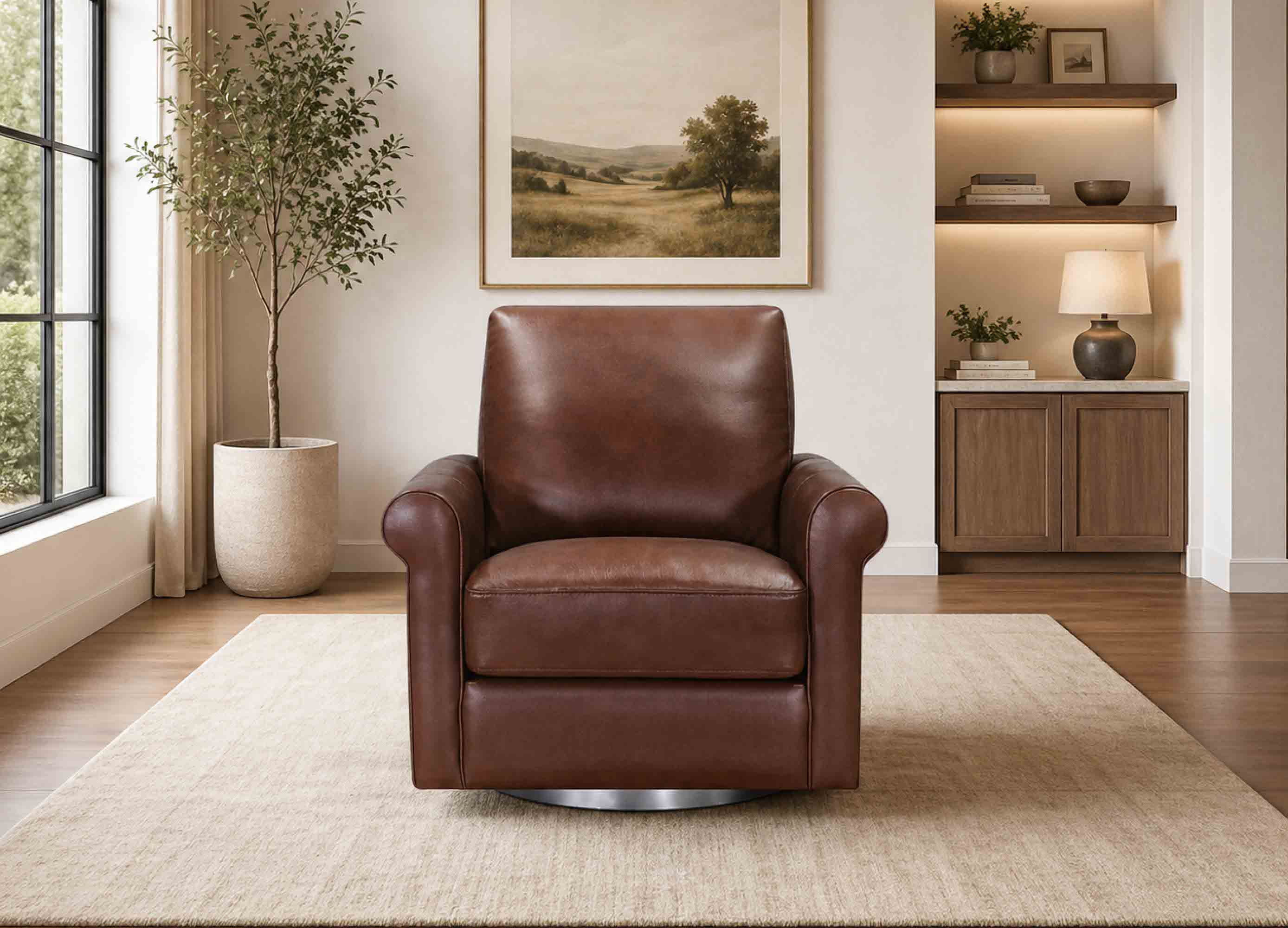 Laguna Swivel Leather Chair