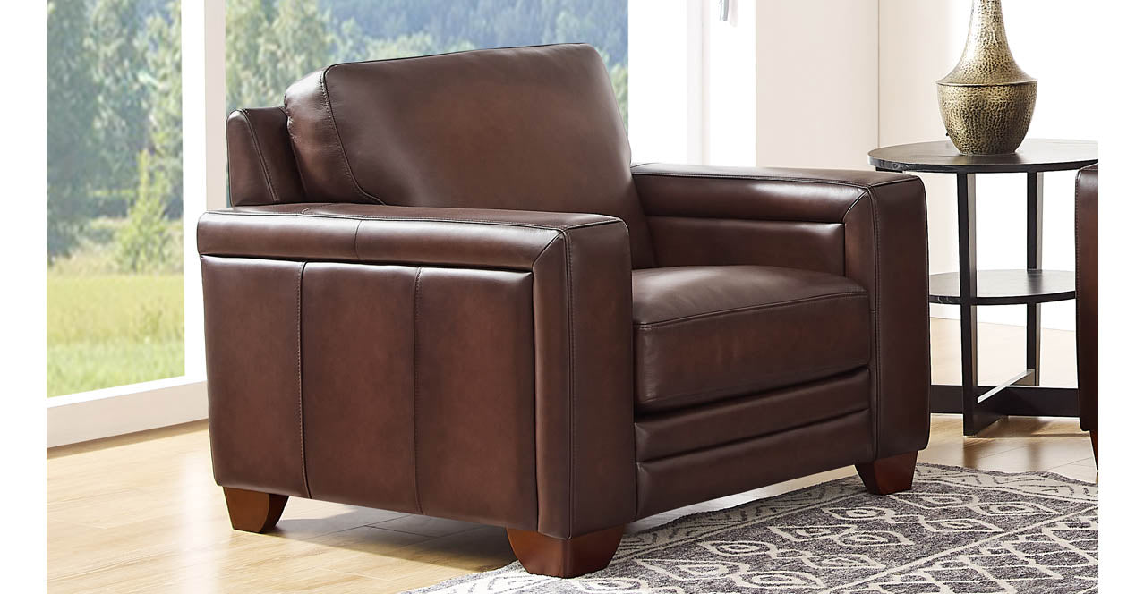 Alice Leather Chair, Caramel brown