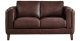 Maui Leather Loveseat, Raisin Brown