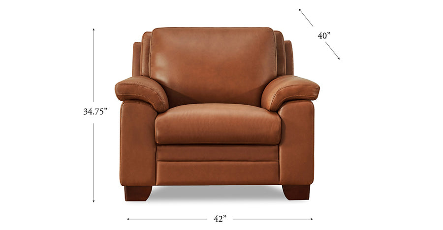 Magnum Leather Chair Set, Nutmeg