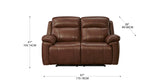 Riverside Power Headrest Lumbar Reclining Leather Loveseat, Brown