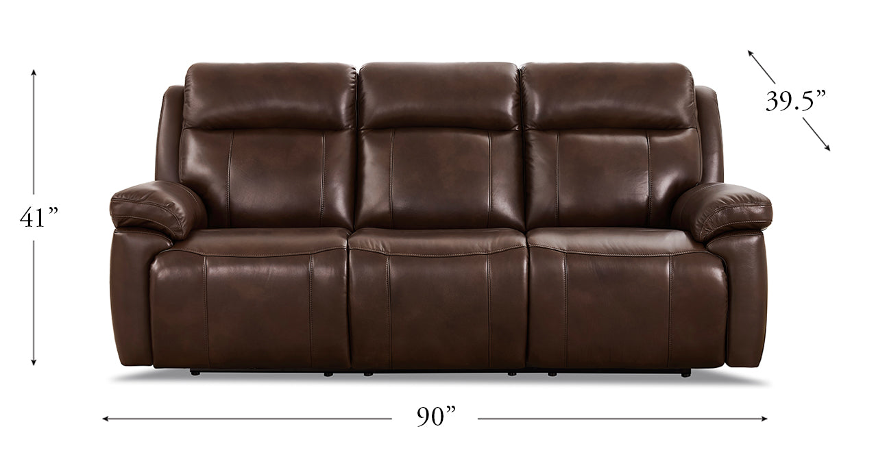 Riverside Power Headrest Lumbar Zero Gravity Reclining Sofa, Chestnut Brown