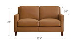 Ashby Leather Loveseat, Cognac Brown