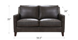 Ashby Waxy Pull-up Leather Sofa Collection, Granite Gray