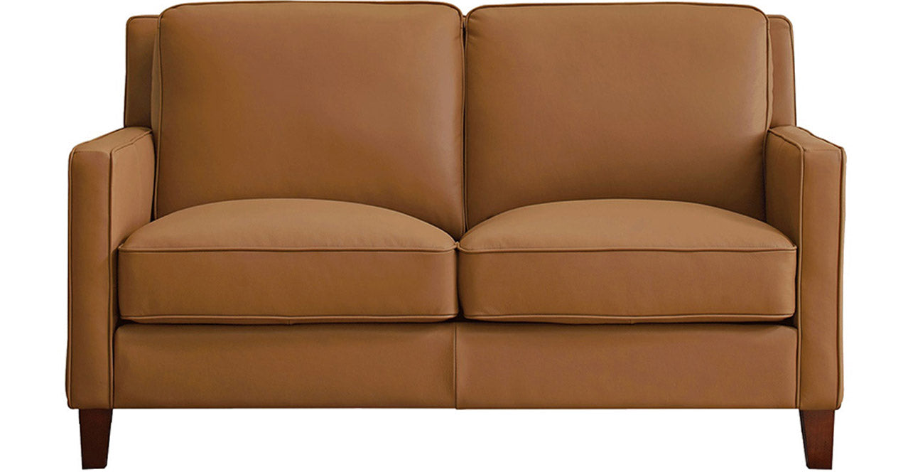 Ashby Leather Loveseat, Cognac Brown