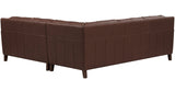 Ashby Leather Sectional Collection, Caramel Brown