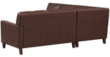 Ashby Leather Sectional Collection, Caramel Brown