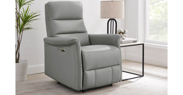 Mila Zero Gravity Leather Recliner Collection, Silver Gray