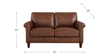 Laguna Leather Loveseat, Pecan Brown