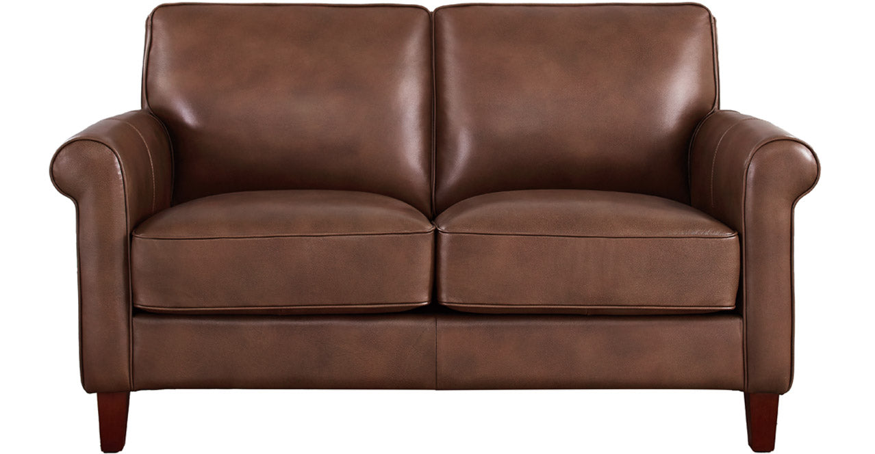 Laguna Leather Loveseat, Pecan Brown