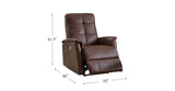 Logan Power Headrest Leather Recliner, Raisin Brown